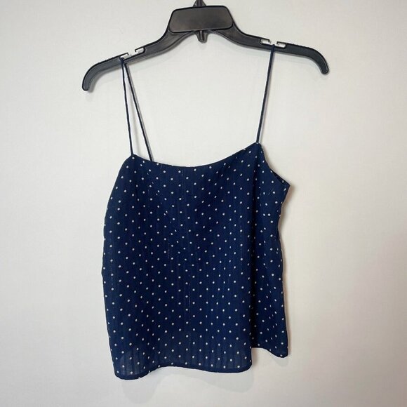 Le Lis Collections Womens Sleeveless Polka Dots Crop Top Navy Blue S Spaghetti - Picture 1 of 8